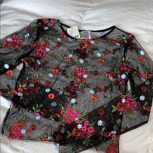 Urban Outfitters See through Floral Shirt